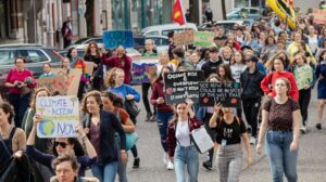 group of protestors against climate change